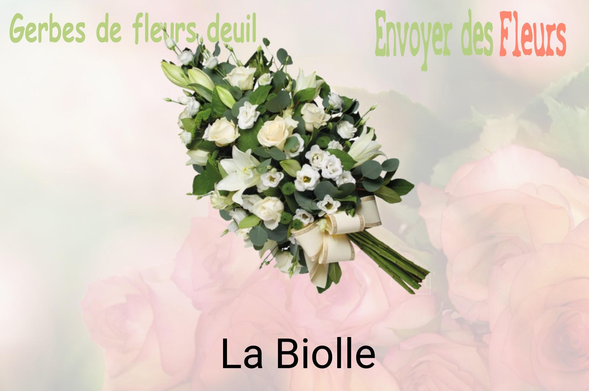 Gerbe de fleurs de deuil livrée à La Biolle